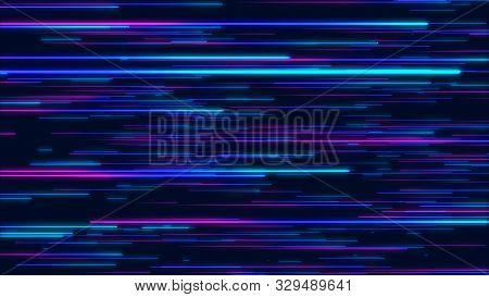 Blue And Purple Abstract Radial Lines Geometric Background. Data Flow. Explosion Star. Optical Fiber