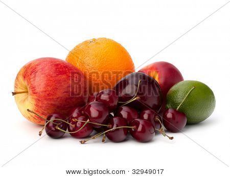 Fruit verscheidenheid geïsoleerd op witte achtergrond