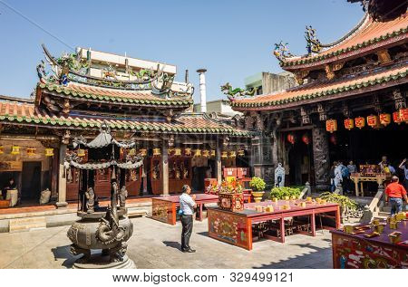 Lukang, Taiwan - October 18th, 2019: Lukang Tianhou Temple, also known as Mazu Temple at Changhua, Taiwan