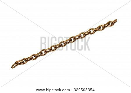 Gold Chain Bracelet Isolated On White Background