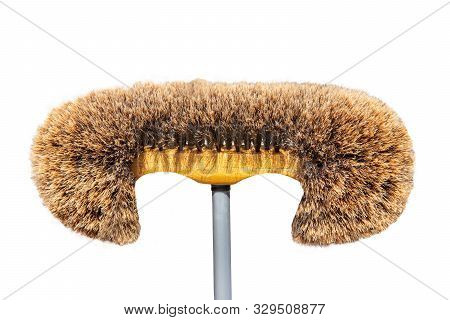 Broom Isolated. Viennese Wall And Ceiling Brooms Made Of Split Ross Hair Or Also Named Spider Remove