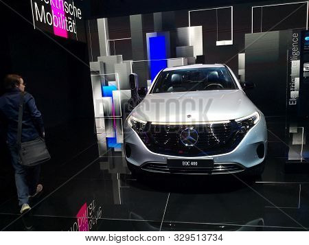Frankfurt, Germany, September 10-2019: Mercedes Eqc 400 Iaa 2019