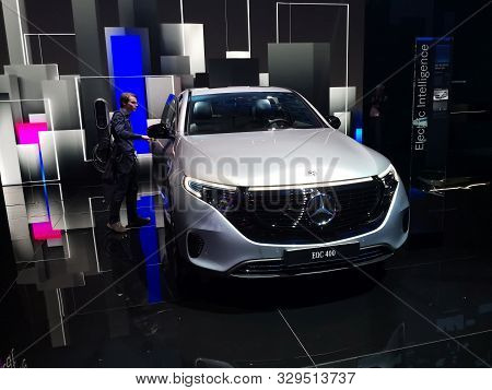 Frankfurt, Germany, September 10-2019: Mercedes Eqc 400 Iaa 2019