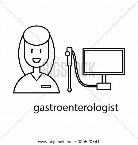Vector Design Of Gastroenterologist And Woman Logo. Collection Of Gastroenterologist And Stomach Sto