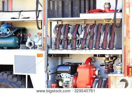Fire Hoses, Cranes, Hydrants, Air Compressor, Fire Pumphigh Pressure Pump Are Located In The Cargo C