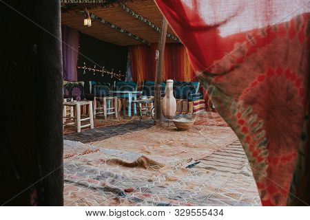 Inside A Haima, The Berber Camp Tent For Live In.
