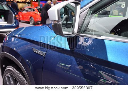 Frankfurt, Germany, September 10-2019: Skoda Karoq Scout 4X4 Iaa 2019