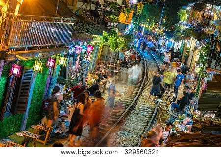 Famous Train Street Popular Tourist Destination In Hanoi