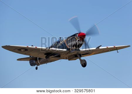Tyabb, Australia - March 9, 2014: Supermarine Spitfire Mk Viii Vh-het In Royal Australian Air Force 