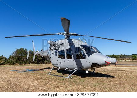 Tyabb, Australia - March 9, 2014: Royal Australian Navy (ran) Bell 429 Helicopter N49-049 Operated B