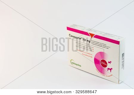 Cluj-napoca/romania-10 24 2019:  Clavaseptin Tablets For Dogs And Cats Produced By Vetoquinol. Oral