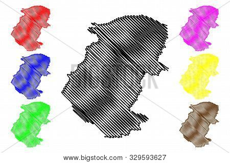 Montana Province (republic Of Bulgaria, Provinces Of Bulgaria) Map Vector Illustration, Scribble Ske