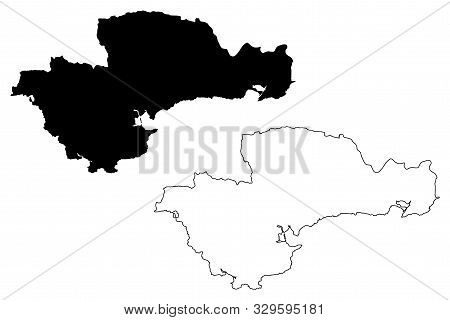 Waterford City And County Council (republic Of Ireland, Counties Of Ireland) Map Vector Illustration