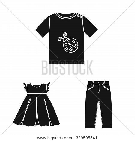 Isolated Object Of Little And Cotton Sign. Collection Of Little And Kid Stock Vector Illustration.