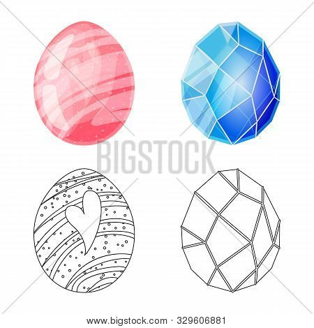 Vector Design Of Animal And Prehistoric Icon. Set Of Animal And Cute Vector Icon For Stock.