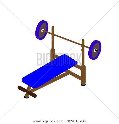 Dark Blue And Brown Bench Presser On White