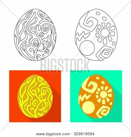 Vector Illustration Of Animal And Prehistoric Icon. Set Of Animal And Cute Vector Icon For Stock.