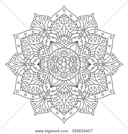 Flower Mandala. Vintage Decorative Elements. Oriental Pattern, Vector Illustration.