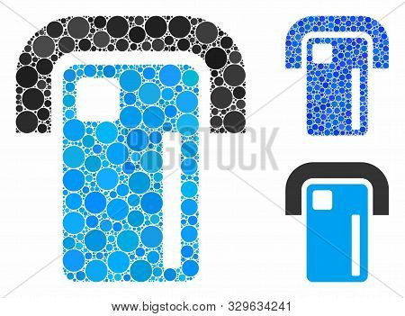 Payment Terminal Mosaic Of Filled Circles In Various Sizes And Color Tinges, Based On Payment Termin