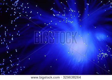 Colored Whims Of A Panicle Of A Lamp From A Bundle Of Optical Fiber Threads.