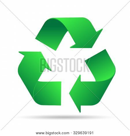 Vector Illustration Of 3d Recycling Symbol Isolated On White