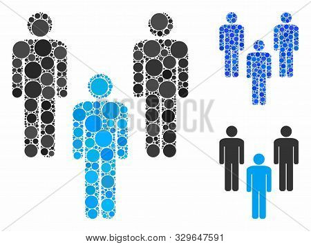 People Community Mosaic Of Circle Elements In Variable Sizes And Color Tinges, Based On People Commu