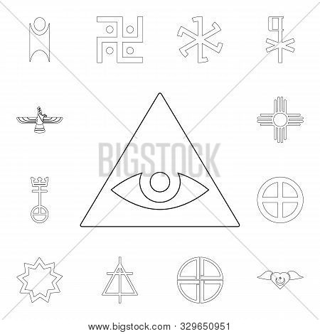 Religion Symbol, Caodaism Outline Icon. Element Of Religion Symbol Illustration. Signs And Symbols I