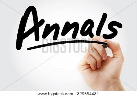 Hand Writing Annals With Marker, Concept Background