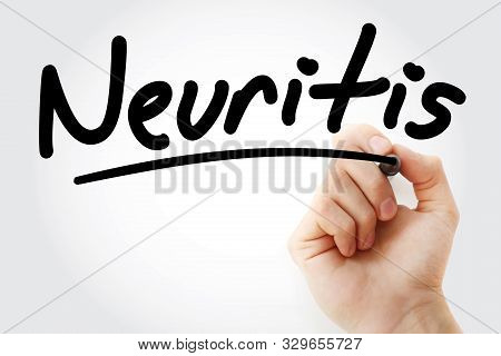 Hand Writing Neuritis With Marker, Concept Background