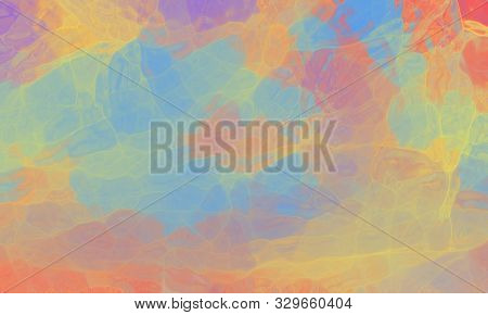 Colorful Background In Pretty Soft Colors Of Blue Pink Purple Yellow And Orange, Abstract Sunset In 