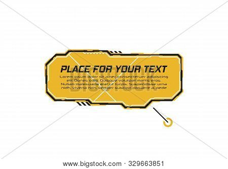 Digital Callouts Titles. Hud Futuristic Elements Set With Call Outs Communication And Arrow Bars Inc