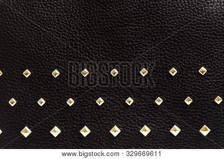 Leather Texture With Staves Background - Image