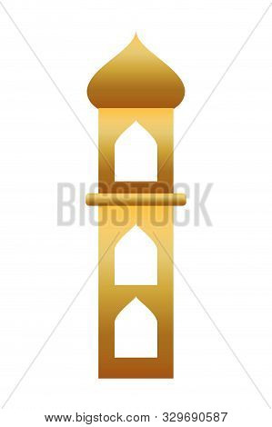 Golden Manger Tower Building Isolated Icon Vector Illustration Design