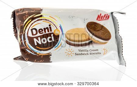 Winneconne, Wi - 10 October 2019: A Package Of Nefis Deni And Noci Cookies On An Isolated Background