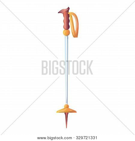 Ski Stick Icon. Cartoon Of Ski Stick Vector Icon For Web Design Isolated On White Background