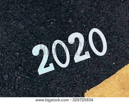 Road Background With Numbers 2020 ,happy New Yaer