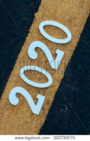 Road Background With Numbers 2020 ,happy New Yaer