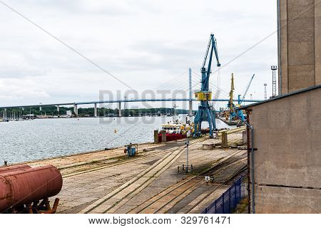 View Of The Commercial Harbour Of Stralsund