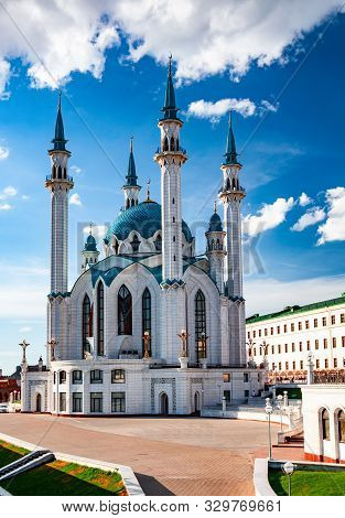 The Kol Sharif Mosque Located In Kazan Kremlin, Kazan, The Republic Of Tatarstan In Russia. One Of T
