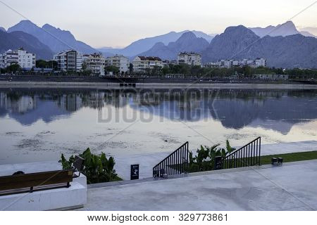 Park And Water Canal In Konyaalti District In Antalya, Turkey