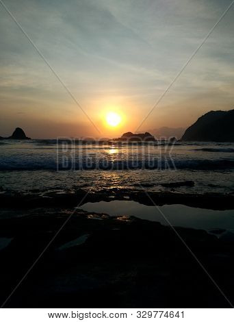 Beautiful Papuma Beach In Jember East Java Indonesia