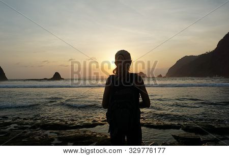 Jember, Indonesia - October 24, 2019 : Papuma Beach Jember East Java Indonesia
