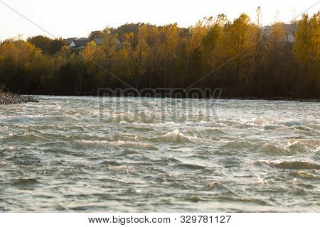 The Kuban River In The Suburbs Of The City Of Cherkessk