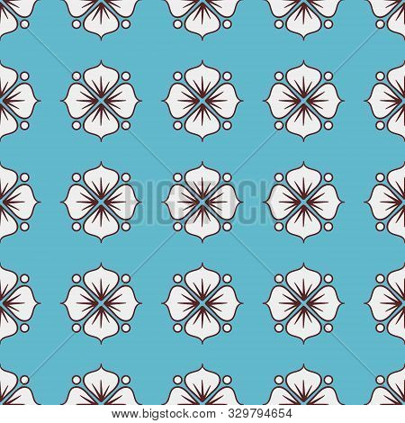 Abstract Vector Seamless Pattern With Simply Flowers For Textile,wrapping Paper, Wallpaper.