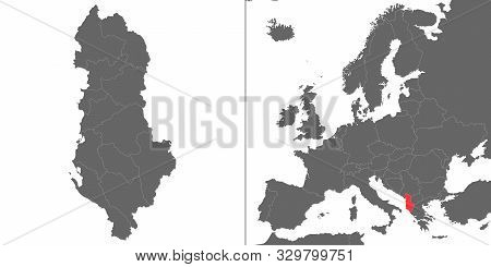 Map Of Albania With Location On European Map