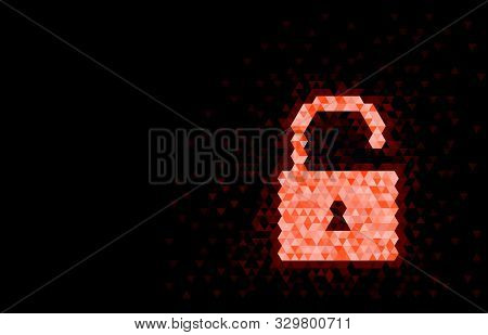 Vector Illustration Of Flat Design Unlocked Lock Icon. Red Color