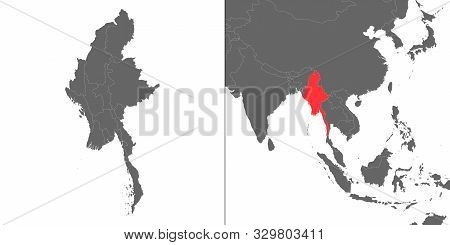 Map Myanmar Location Vector Photo Free Trial Bigstock 329803411