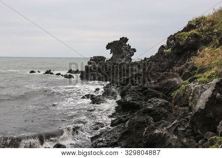 Dragon Head Rock At Jeju Island, South Korea.