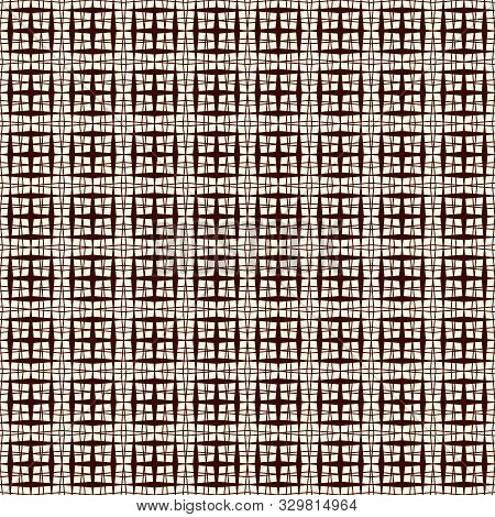 Seamless Pattern With Simple Ornament. Repeated Squares And Lines Background. Contemporary Abstract 