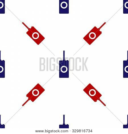 Blue And Red Remote Control Icon Isolated Seamless Pattern On White Background. Vector Illustration